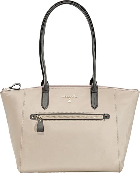 michael kors nylon kelsey medium top zip tote truffle